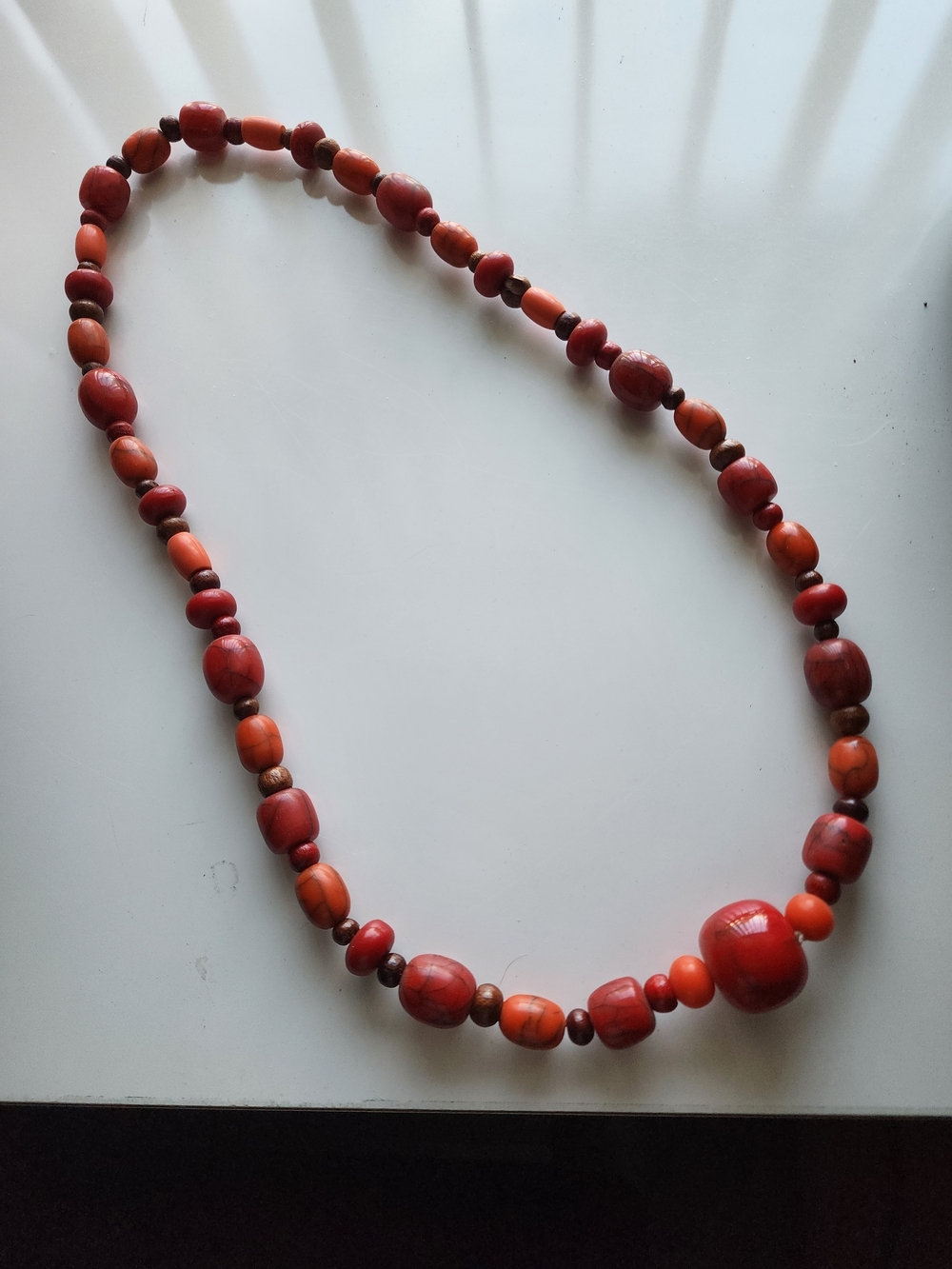 Elegant Red Bead Statement Necklace for Women
